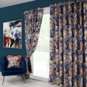 Aria Blue/ Orange Curtains