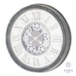 Gears Antique Grey Clock
