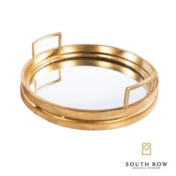 Amelia Gold Mirrored Tray Round