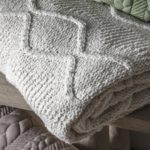 Chenille Knit Cable Throw Cream