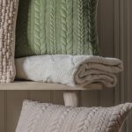 Chenille Knit Cable Throw Cream