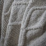 Chenille Knit Cable Throw Melange Grey